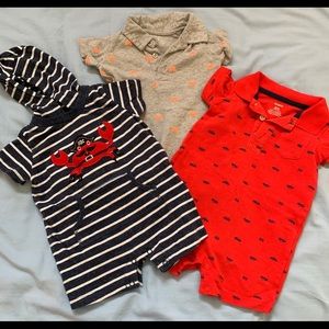 Carters Baby Boy Rompers - set of 3